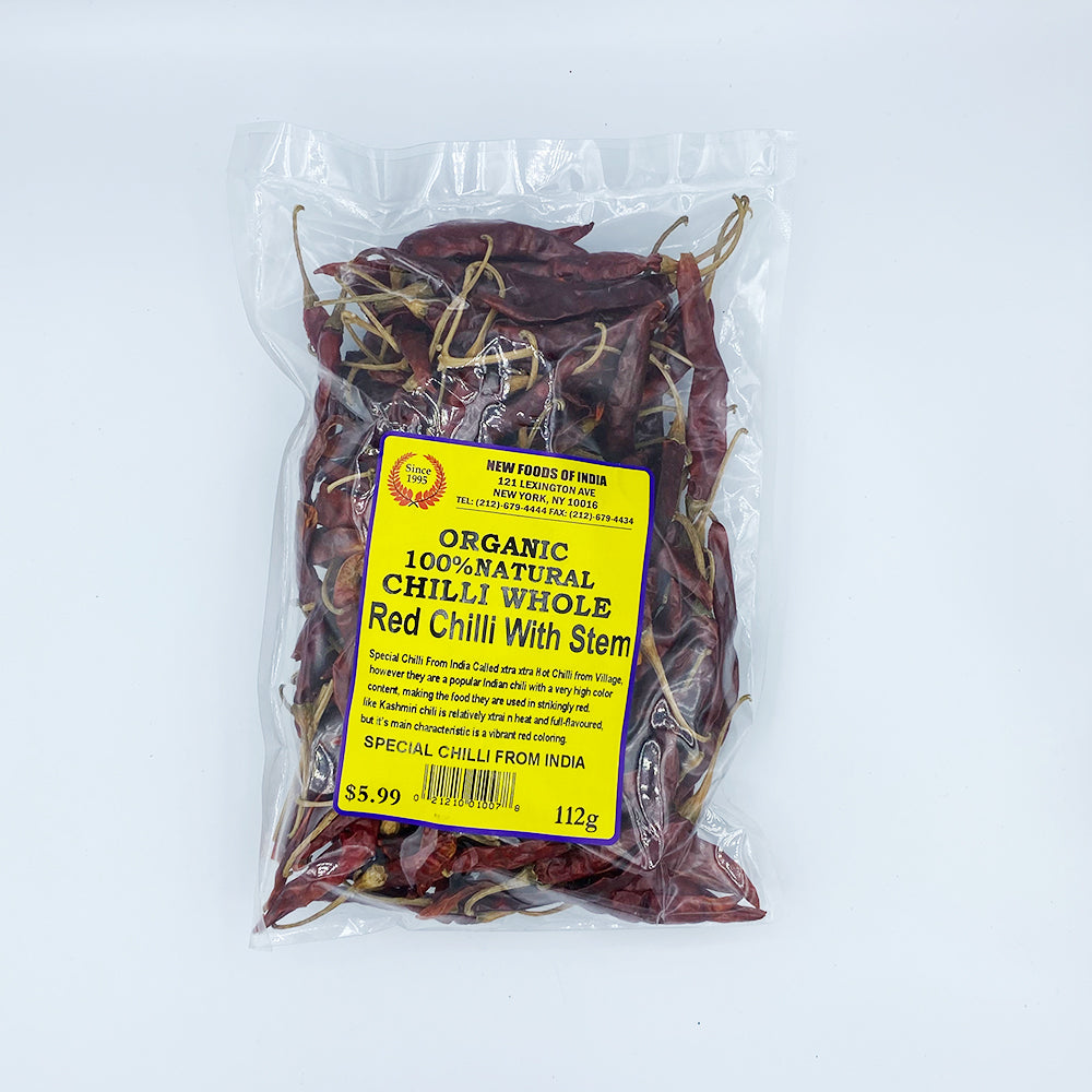 Organic 100% Natural Chilli Whole Red Chilli With Stem